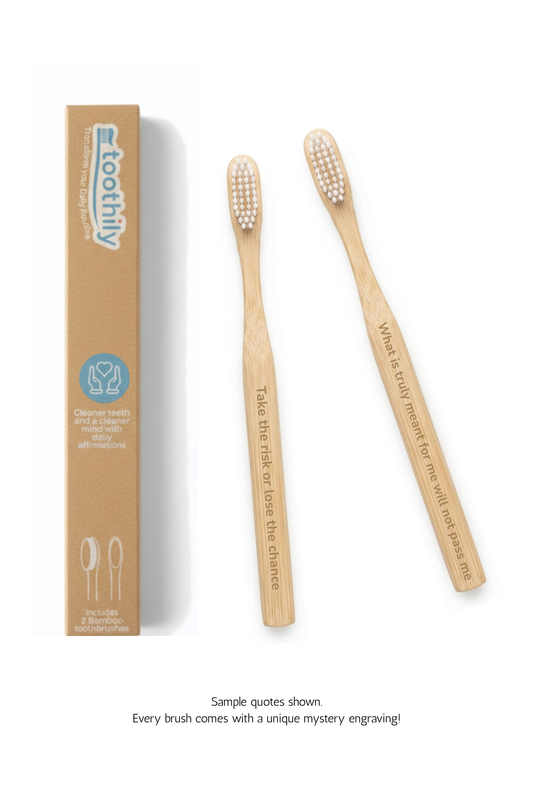 Bamboo Toothbrush with Daily Self Affirmations (2-pack)