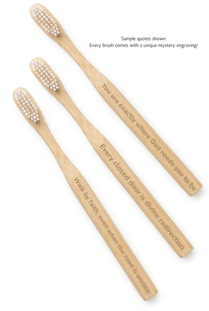 Bamboo Toothbrush with Engraved Daily Intentions (2-pack)