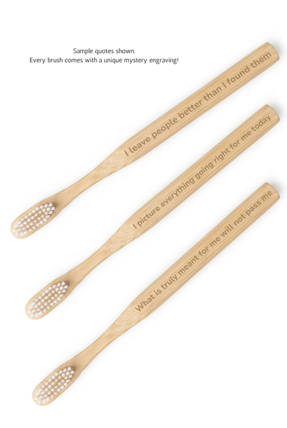 Bamboo Toothbrush with Engraved Daily Intentions (2-pack)