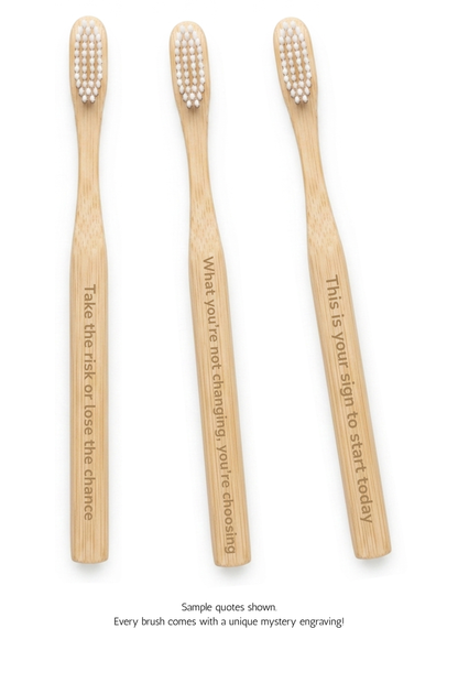 Bamboo Toothbrush with Engraved Daily Intentions (2-pack)